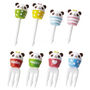 m'sa Bento - Cup Panda Bear Fork Pick Set 8pcs